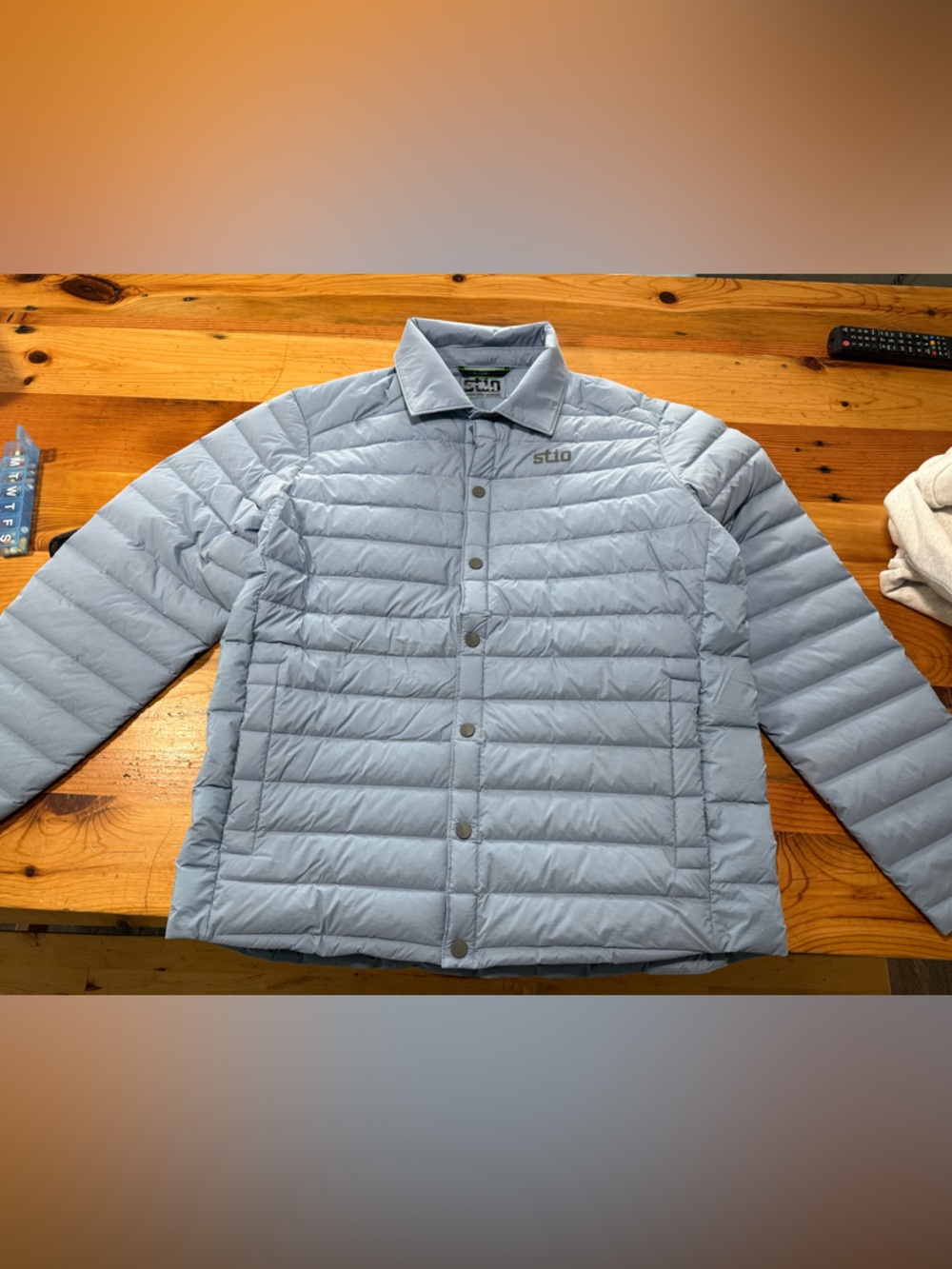 Stio Light Blue Lightweight Puffer Shirt Jacket
